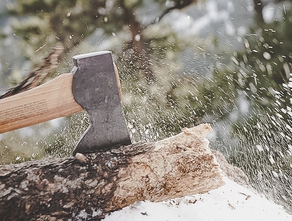 Foresters Axe Chopping Into Wood Log Hults Bruk Review
