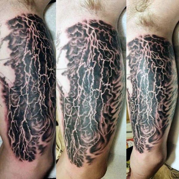 Forked Lightning Tattoos For Men On Arm
