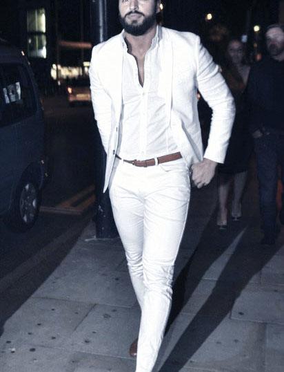 Formal Wear All White Outfits Mens Suit With Bowtie