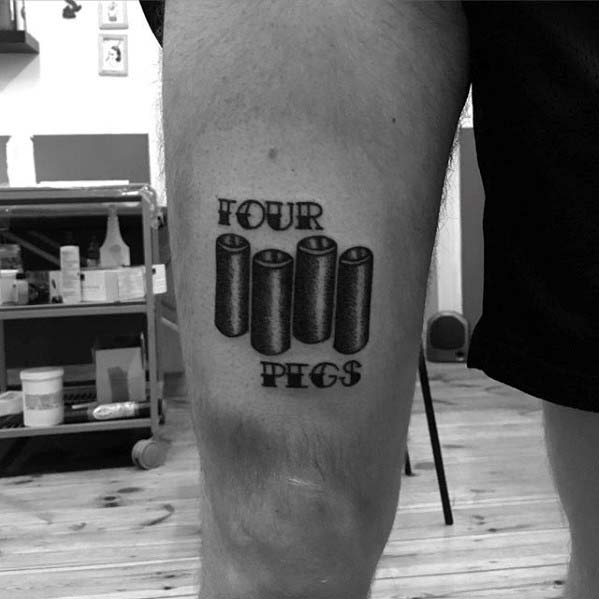 Four Pegs Bmx Guys Thigh Tattoos