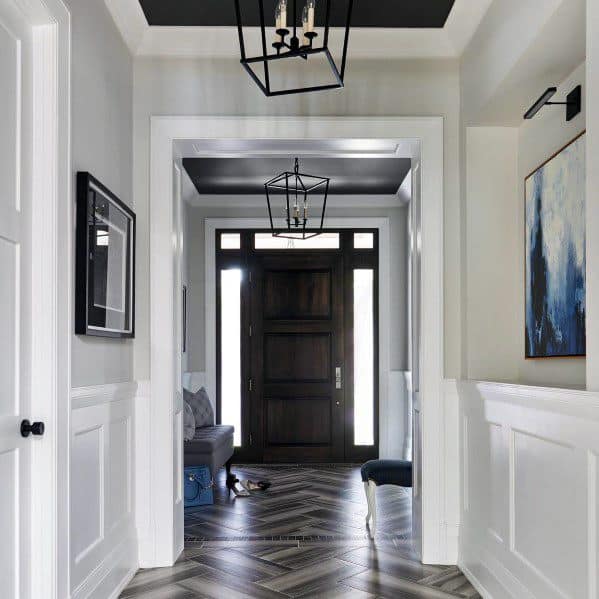 Foyer Wood Unique Trey Ceilings