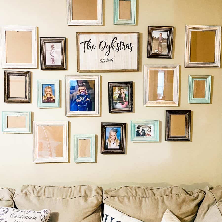 framed photo wall art living room 
