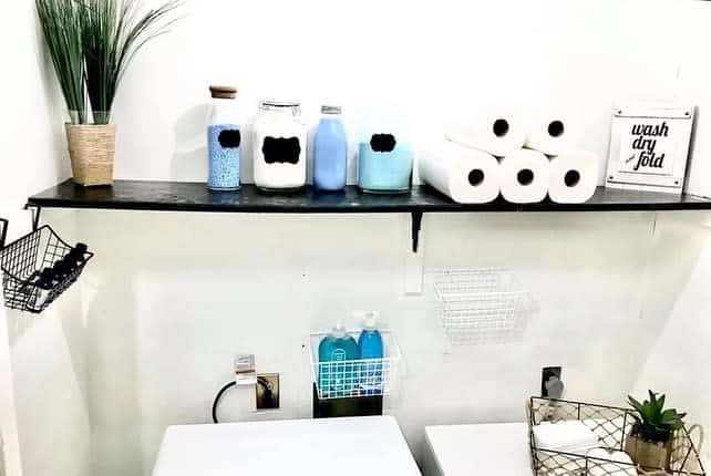 black laundry shelf