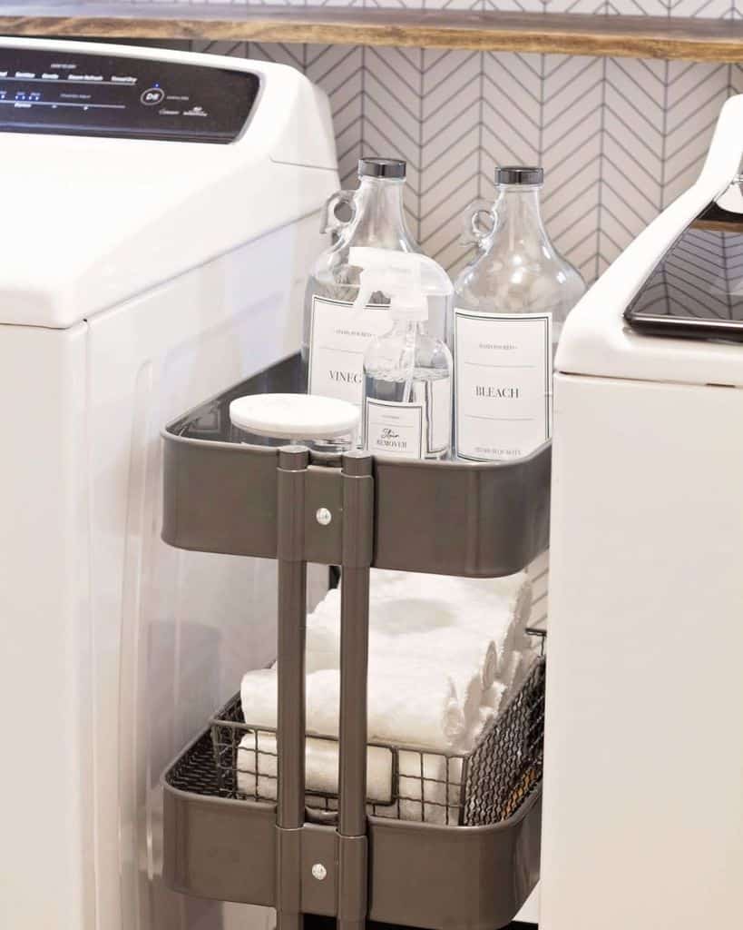 free standing laundry washer and dryer storage