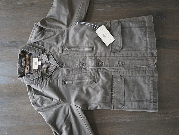 Front Dakota Grizzly Tripp Mens Travel Coats Tobacco