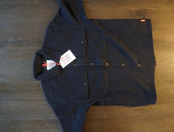 Front Navy And Red Topo Designs Wool Shirt For Men