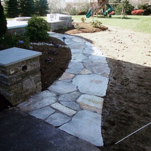 concrete flagstone walkway
