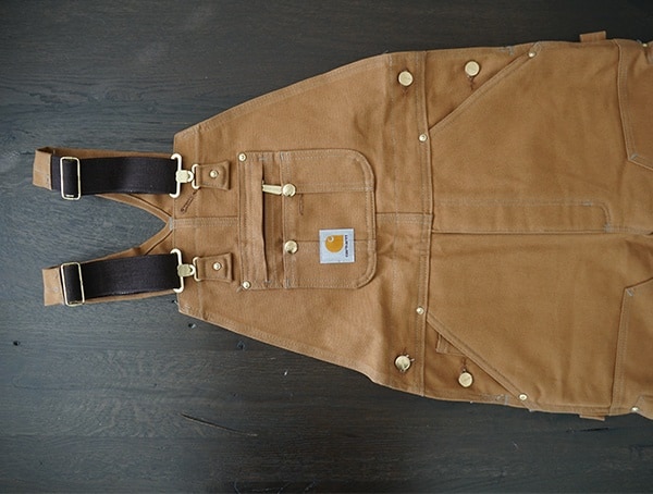 Front View Carhartt Quilt Lined Zip To Thigh Bib Overalls For Men