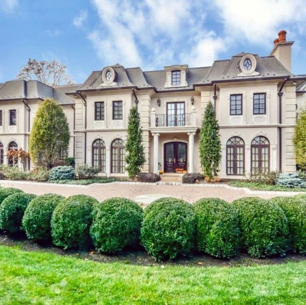 tall hedge tree entryway