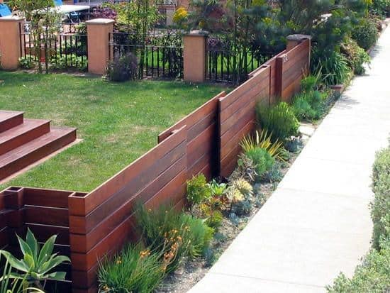 front yard fence ideas stained wood