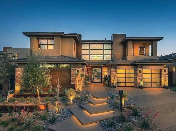 pebble stone driveway landscape 