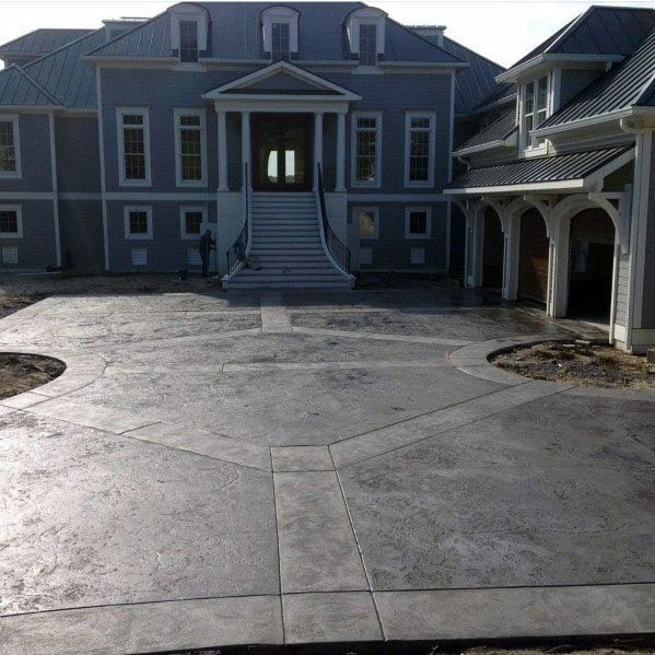 polished concrete driveway