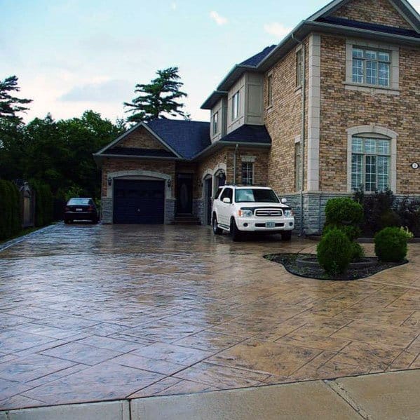 stamped concrete driveway
