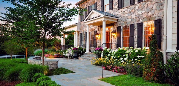 floral garden front yard landscape