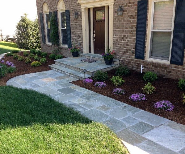 concrete flagstone walkway