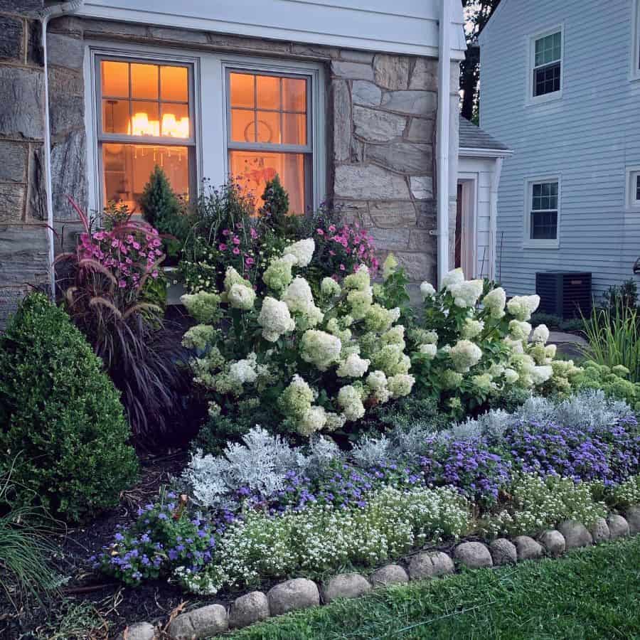 large front yard flower bed
