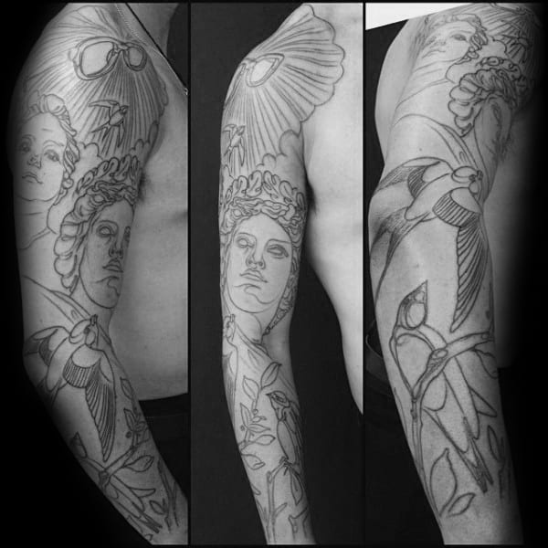 Full Arm Sleeve Mens Radiant Sunglasses Tattoo