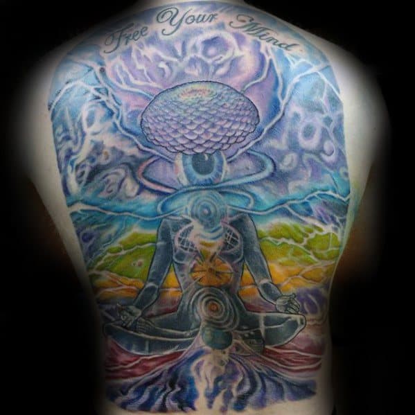 Full Back Consciousness Guys Tattoo Ideas