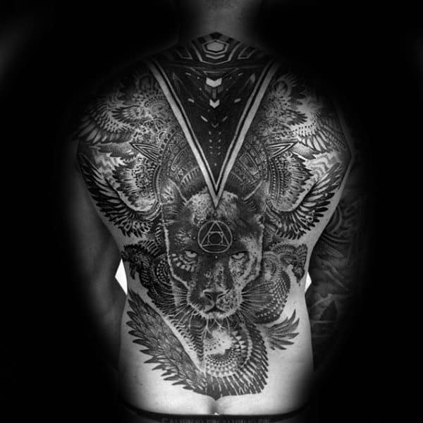 Full Back Factal Tattoo On Gentleman