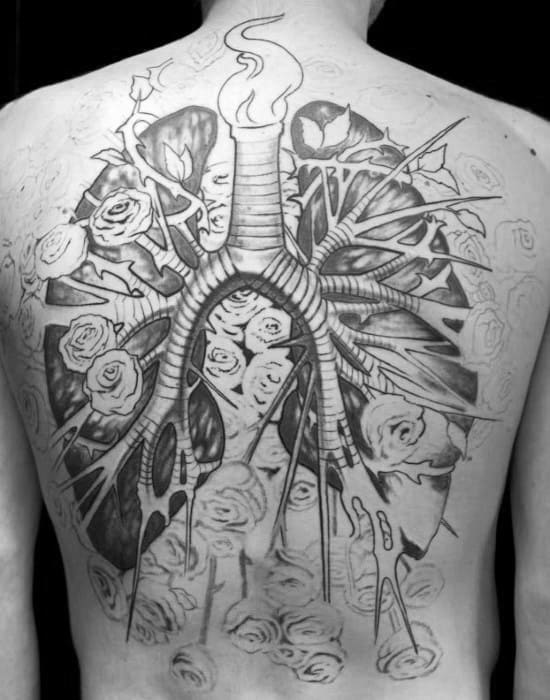 Full Back Incredible Lung Tattoos For Men