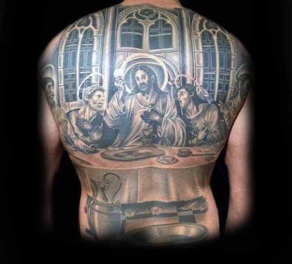 Full Back Jesus Last Supper Christianity Tattoos