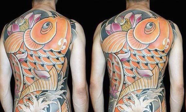 Full Back Koi Fish Extreme Guys Japanese Tattoo Designs