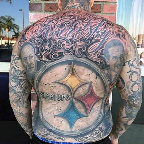 Full Back Mens 3d Stone Pittsburgh Steelers Tattoo Designs