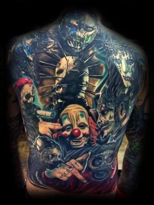 Full Back Themed Male Slipknot Tattoo Designs