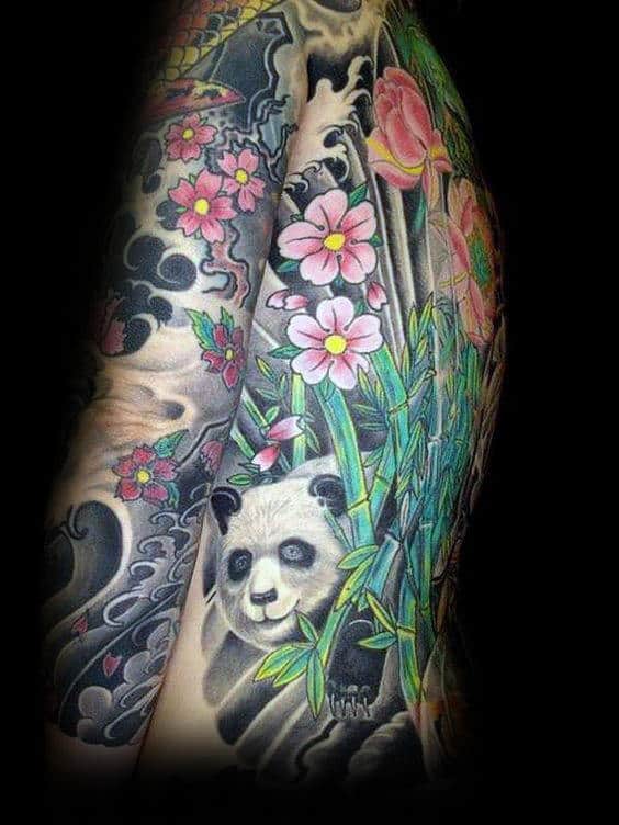 Full Body Guys Panda Bear Tattoo