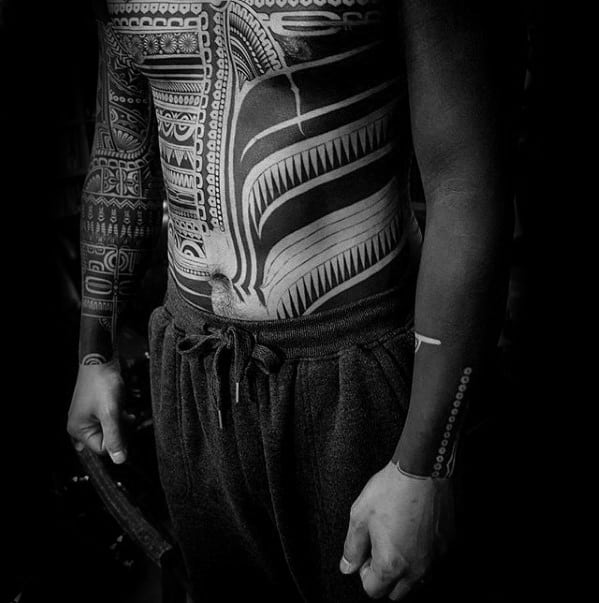 Full Chest Awesome Tribal Tattoo Ideas For Gentlemen