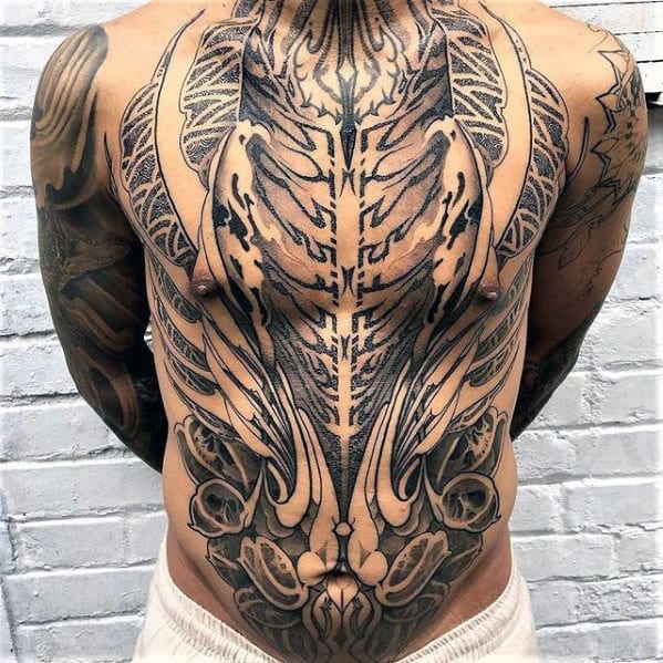 Full Chest Mens Tattoo With Greatest Design
