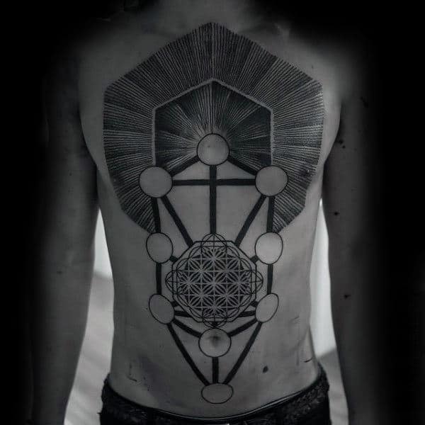 Full Chest Unique Mens Geometric Tattoo Ideas