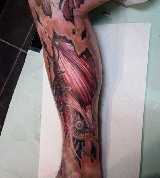 Full Leg Sleeve Male Muscle Tattoos