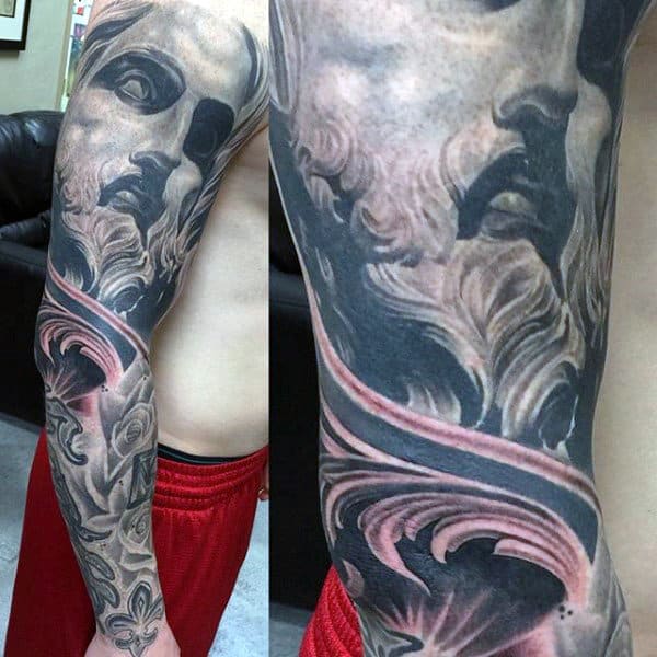 Full Sleeve Greek God Awesome Tattoos For Guys
