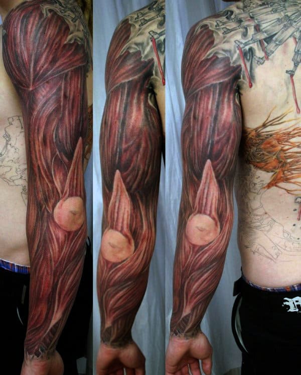 Full Sleeve Mens Muscle Tattoo