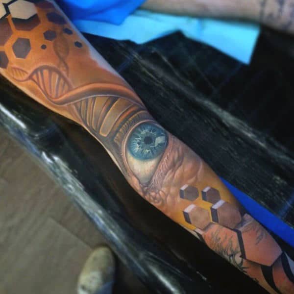 Full Sleeve Mens Science Tattoo