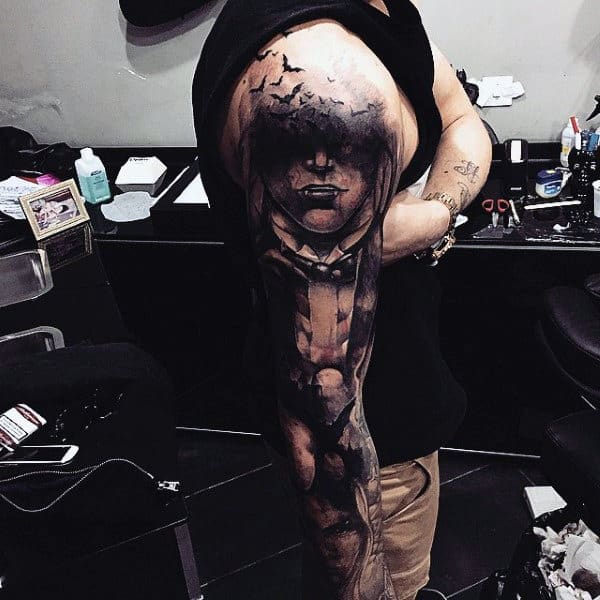 Full Sleeve Vampire Symbol Tattoos For Men
