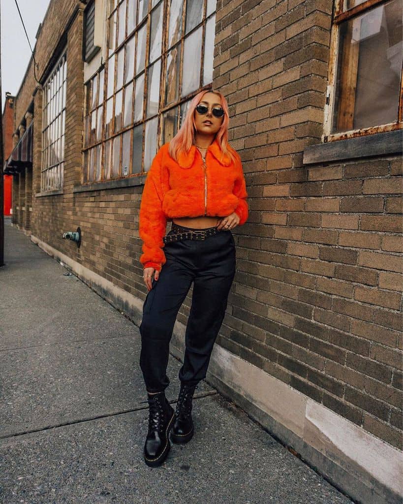 Fur Jacket Grunge Outfit