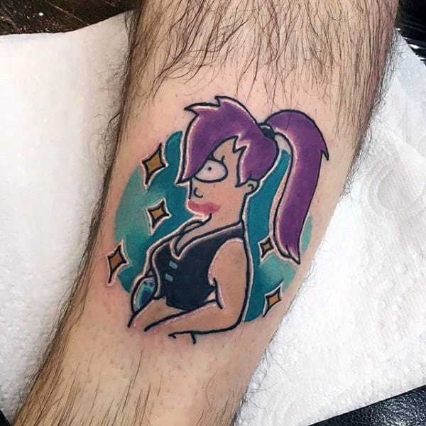 Futurama Leela Mens Forearm Tattoo
