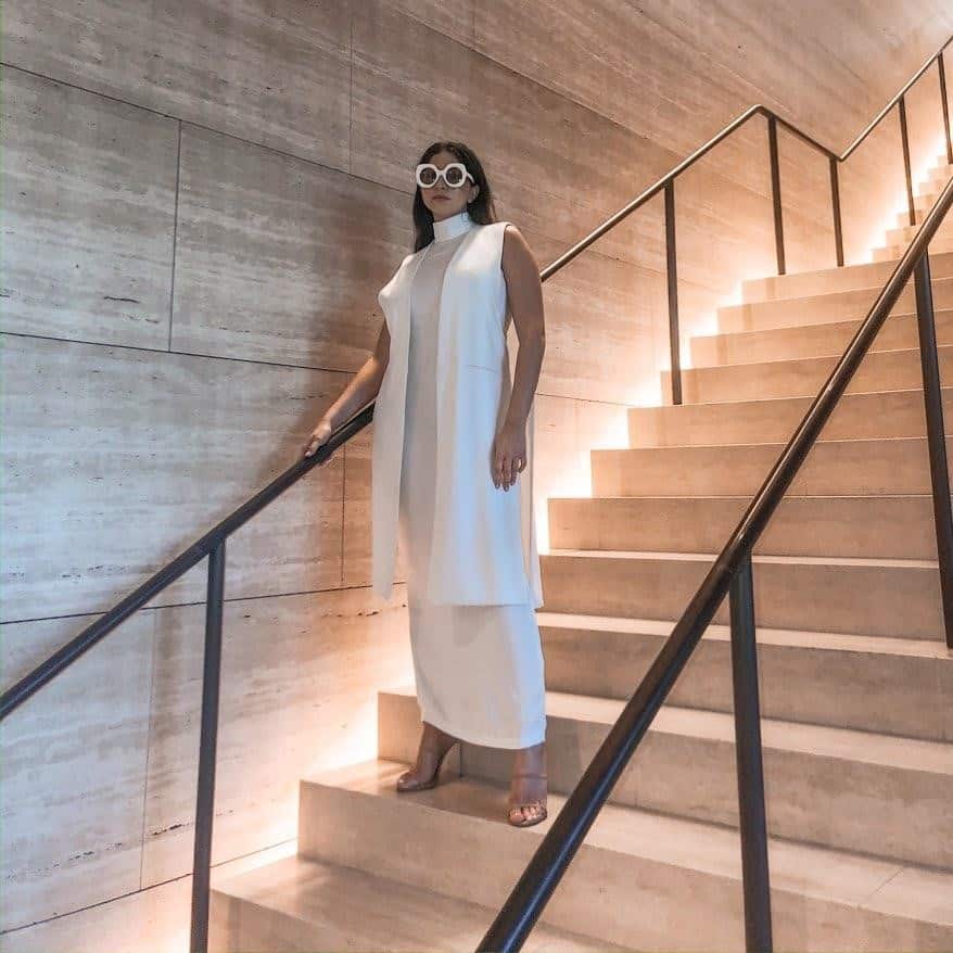 Futuristic Fashion In All White Outfit, minimalist and modern outfit