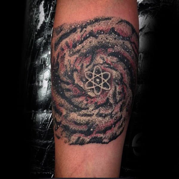Galaxy Atom Mens Arm Tattoo
