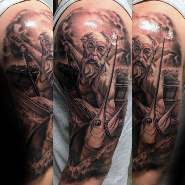 Galf Sleeve 3d Male Marlin Tattoo Design Inspiration