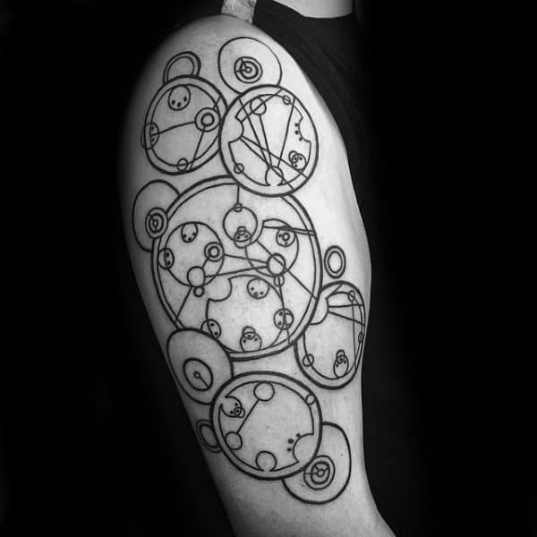 Gallifreyan Themed Arm Tattoo For Men