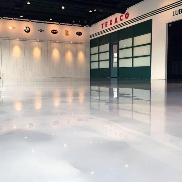 Garage Floor Coating Ideas White Sparkling Epoxy