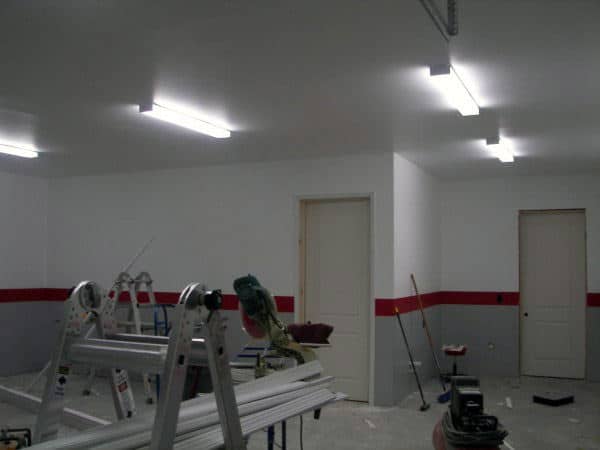 Garage Fluorescent Lighting Layout Design Ideas