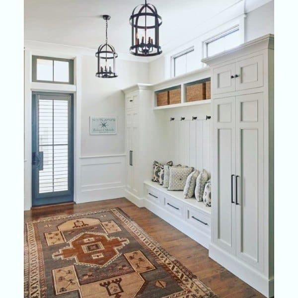 modern mudroom in farmhouse home
