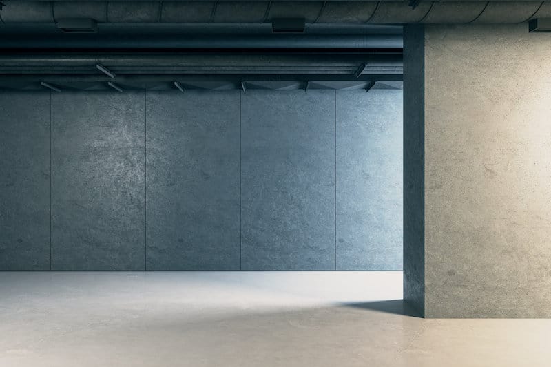gray garage wall