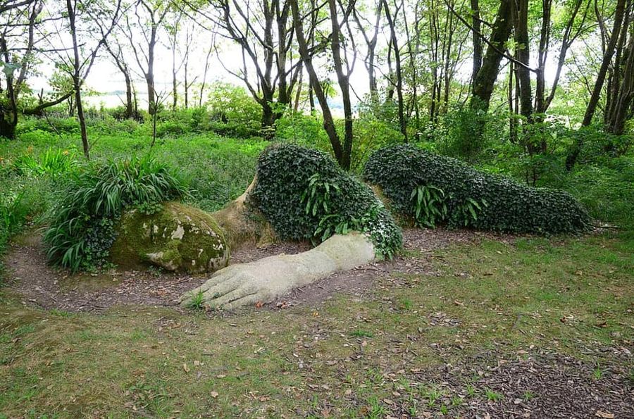 sleeping woman garden feature