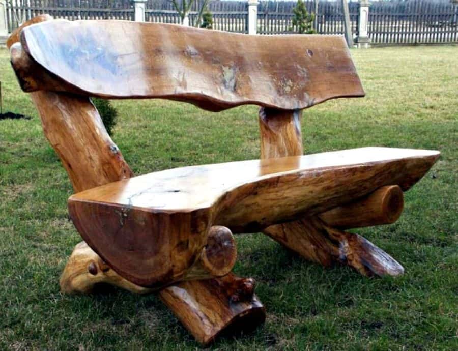 wood varnish backyard garden bench