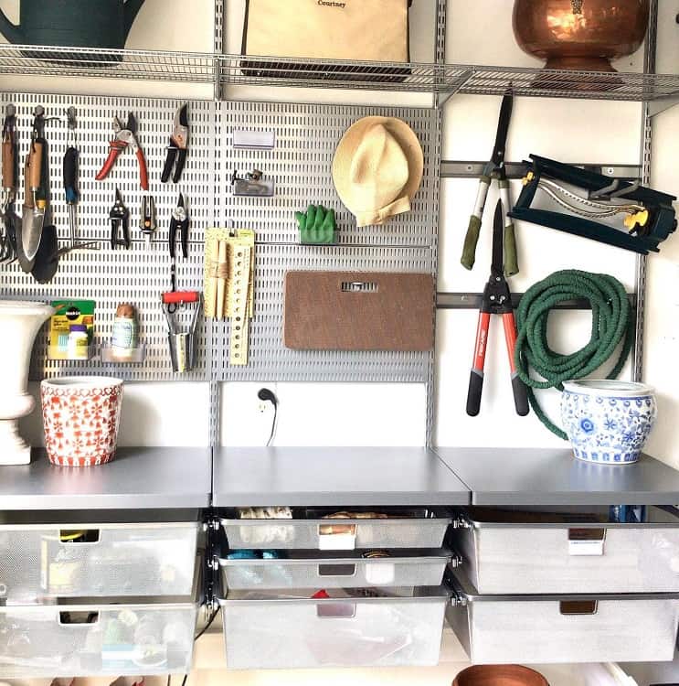 gardening organization garage shelf 